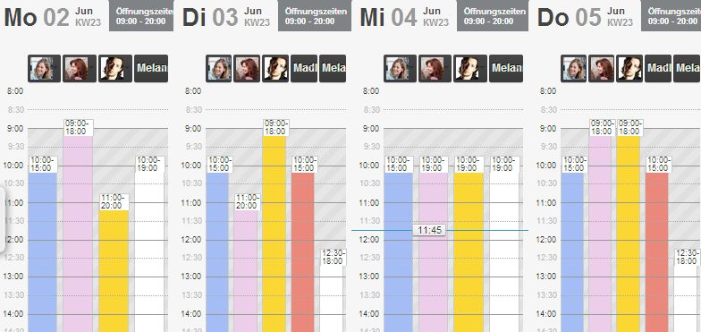 Réduire les colonnes du calendrier