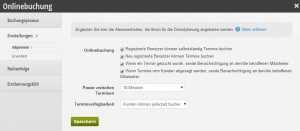 Paramètres généraux de la réservation en ligne