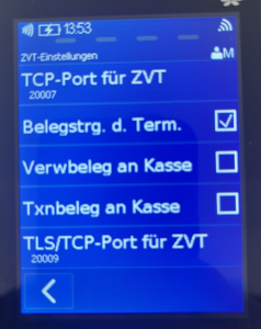 Activer le contrôle de l'impression de reçu par le terminal, décocher les autres cases